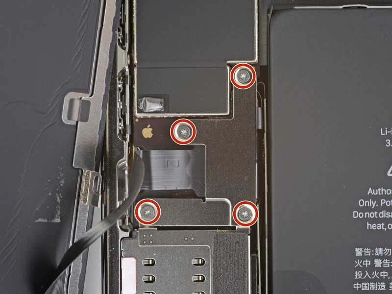 opening iphone 12 pro max lcd connector shield